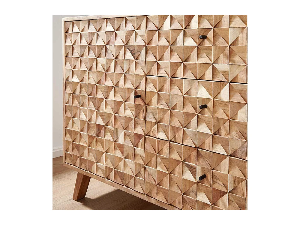 Design Sideboard aus Akazie Massivholz Retrostil