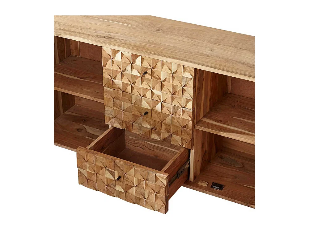 Design Sideboard aus Akazie Massivholz Retrostil