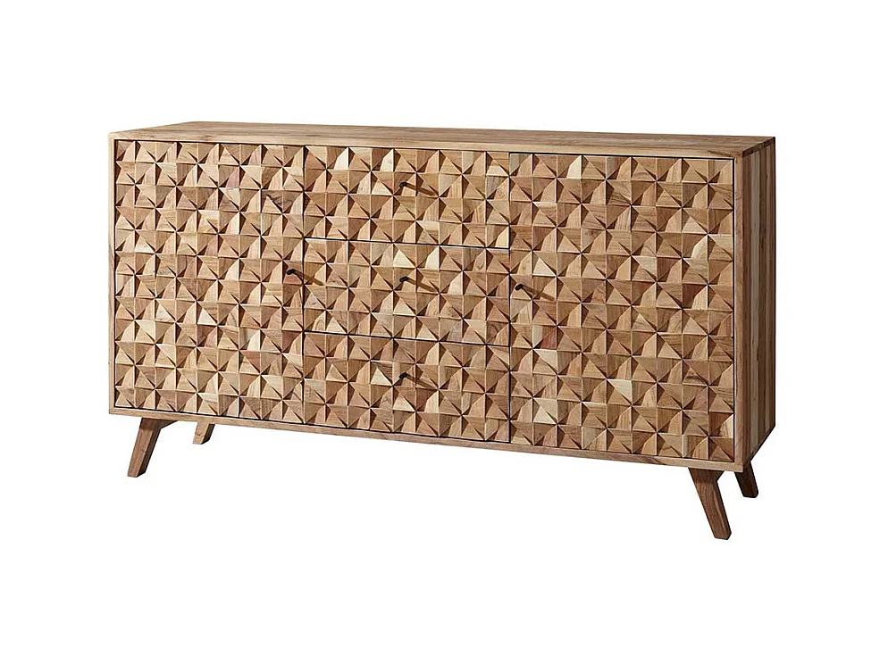 Design Sideboard aus Akazie Massivholz Retrostil