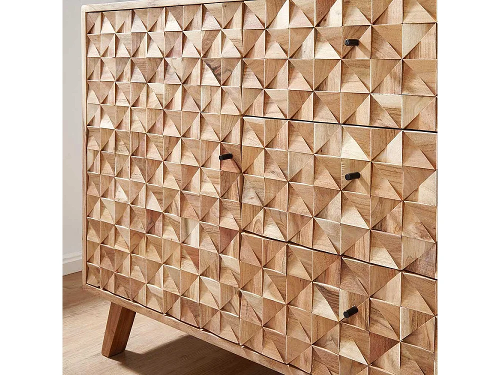 Design Sideboard aus Akazie Massivholz Retrostil