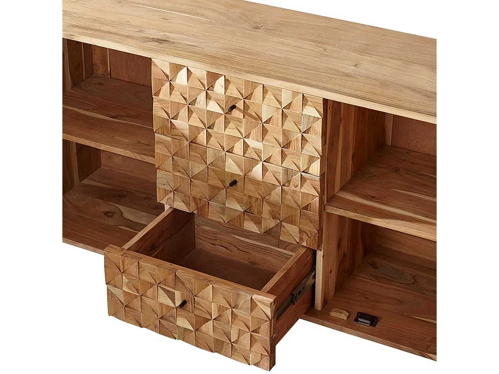 Design Sideboard aus Akazie Massivholz Retrostil