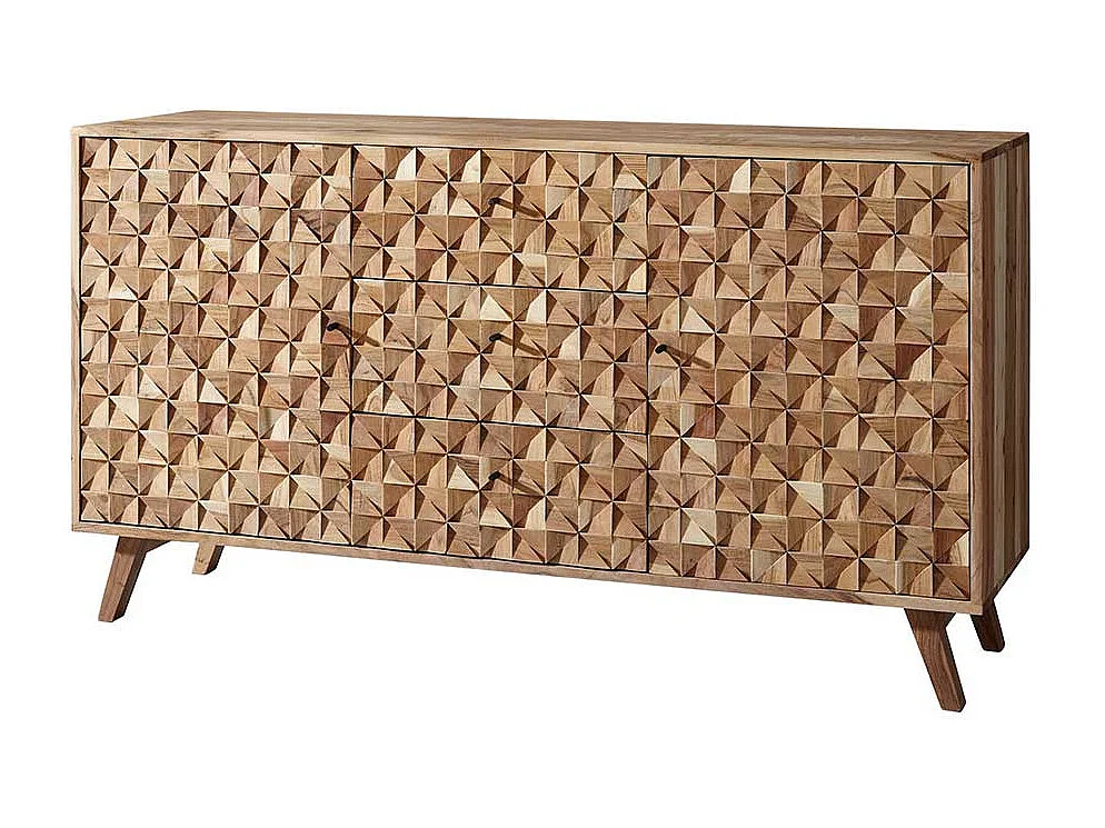 Design Sideboard aus Akazie Massivholz Retrostil