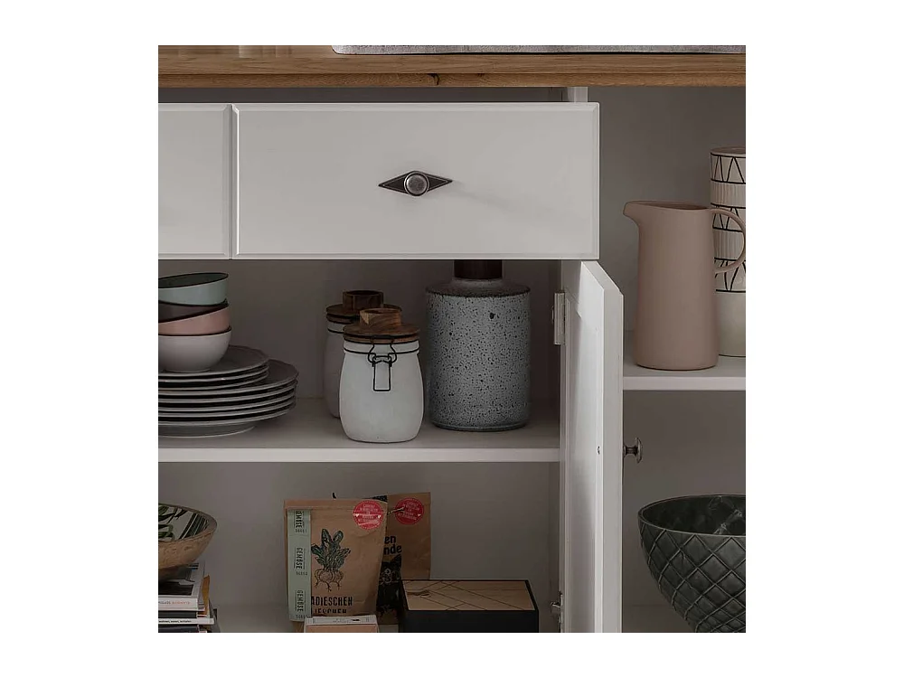 XL Sideboard im Landhausstil Kiefer und Eiche Massivholz