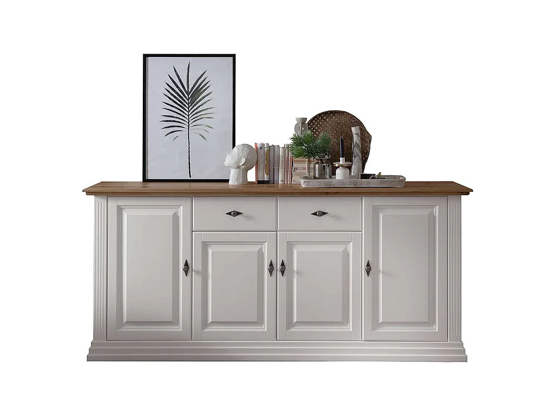 XL Sideboard im Landhausstil Kiefer und Eiche Massivholz