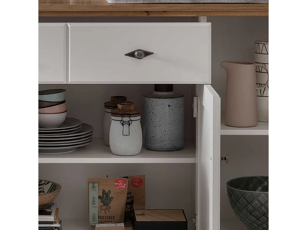 XL Sideboard im Landhausstil Kiefer und Eiche Massivholz