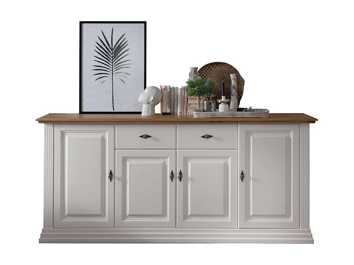 XL Sideboard im Landhausstil Kiefer und Eiche Massivholz