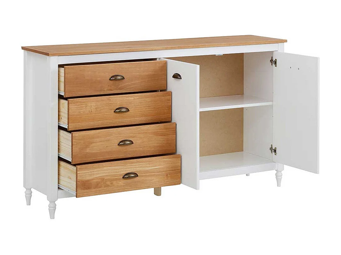 Esszimmersideboard im Landhausstil Kieferfarben und Weiß
