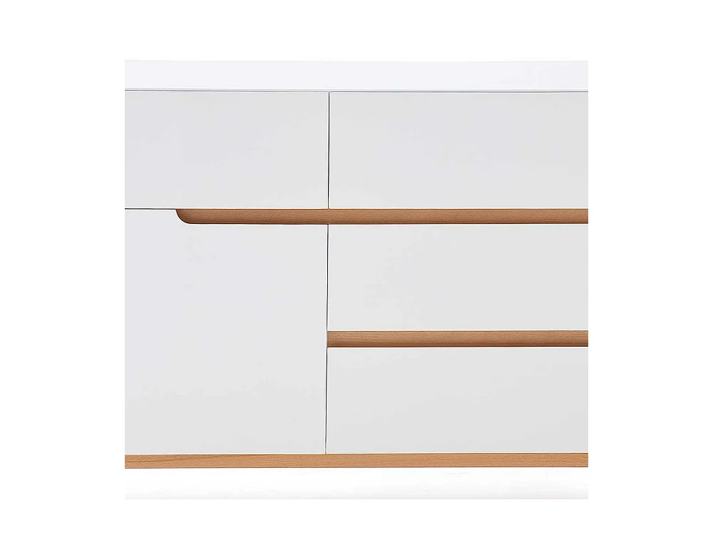 Esszimmer Anrichte in Weiß Asteiche Massivholz