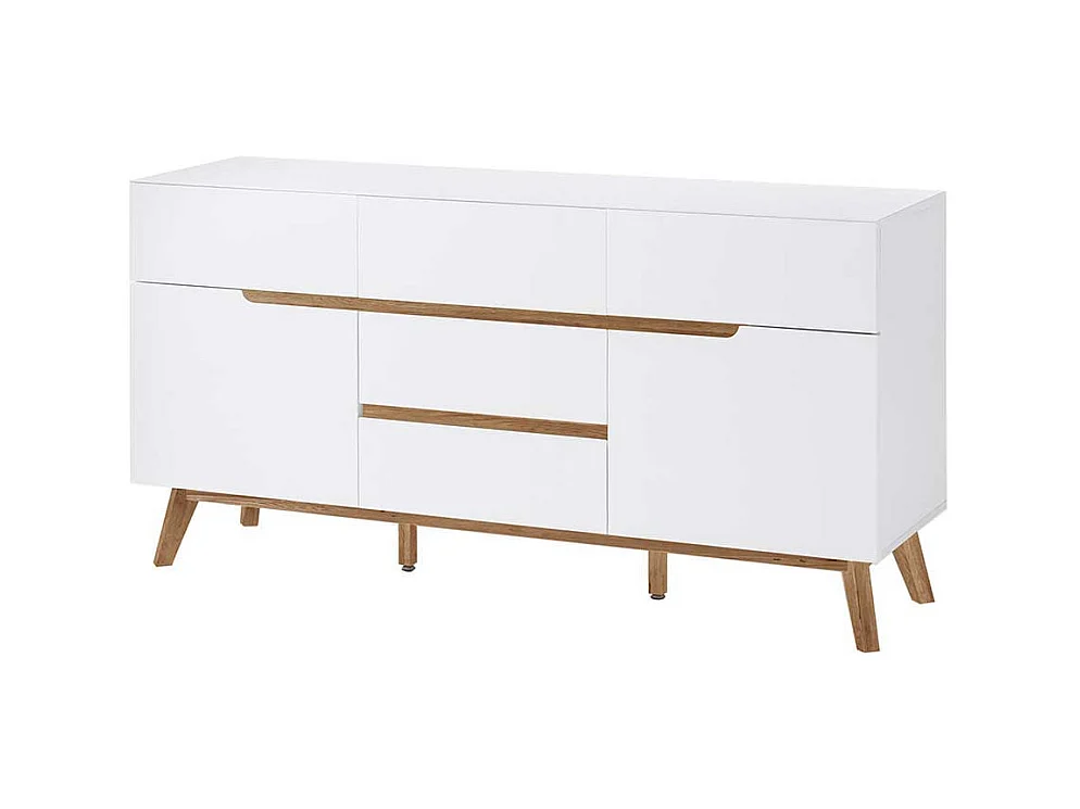 Esszimmer Anrichte in Weiß Asteiche Massivholz