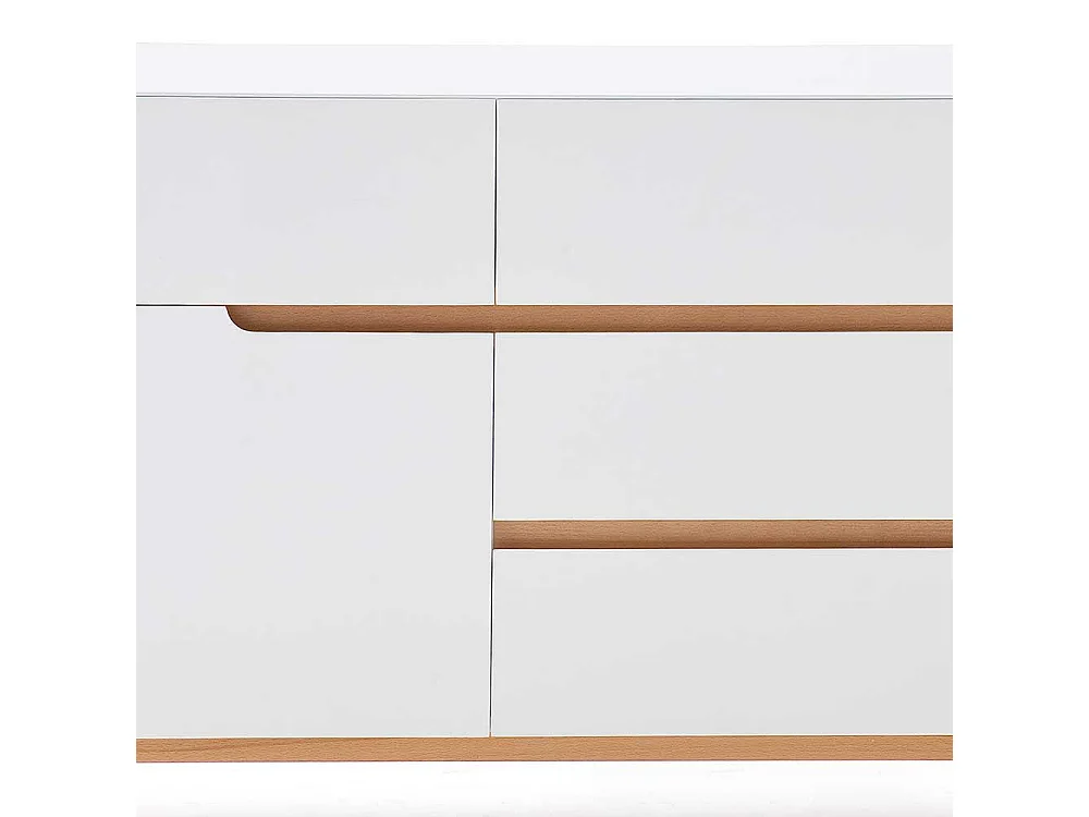 Esszimmer Anrichte in Weiß Asteiche Massivholz