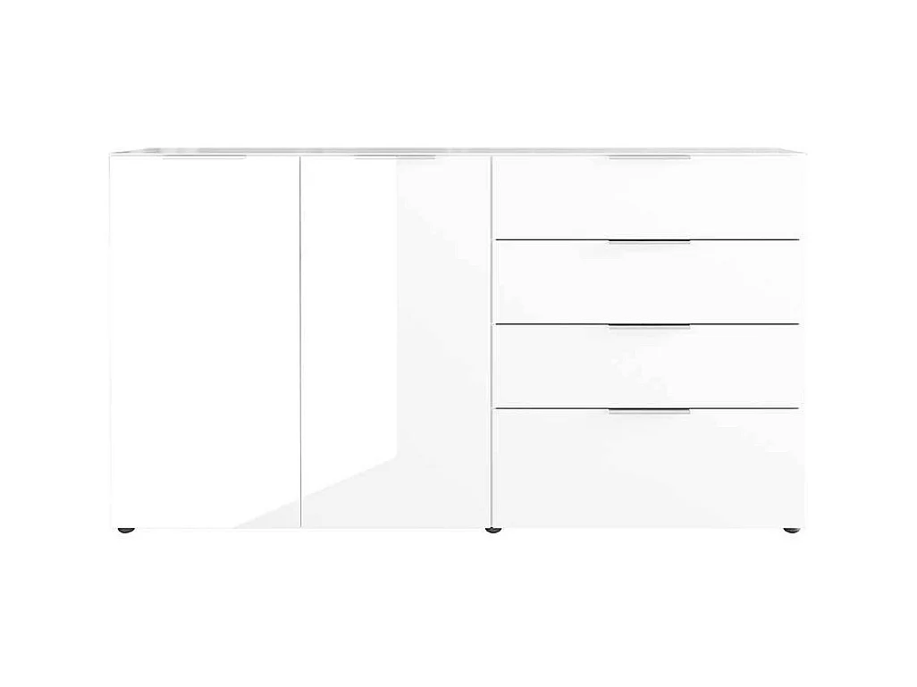 Sideboard in Weiß Glas beschichtet Made in Germany