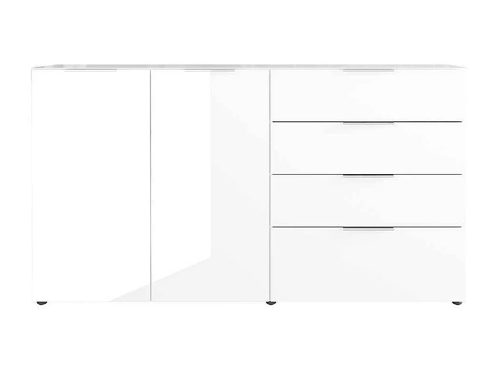 Sideboard in Weiß Glas beschichtet Made in Germany