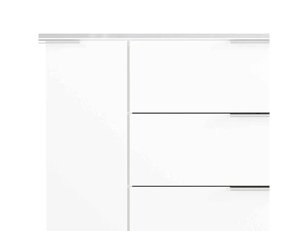 Sideboard in Weiß Glas beschichtet Made in Germany