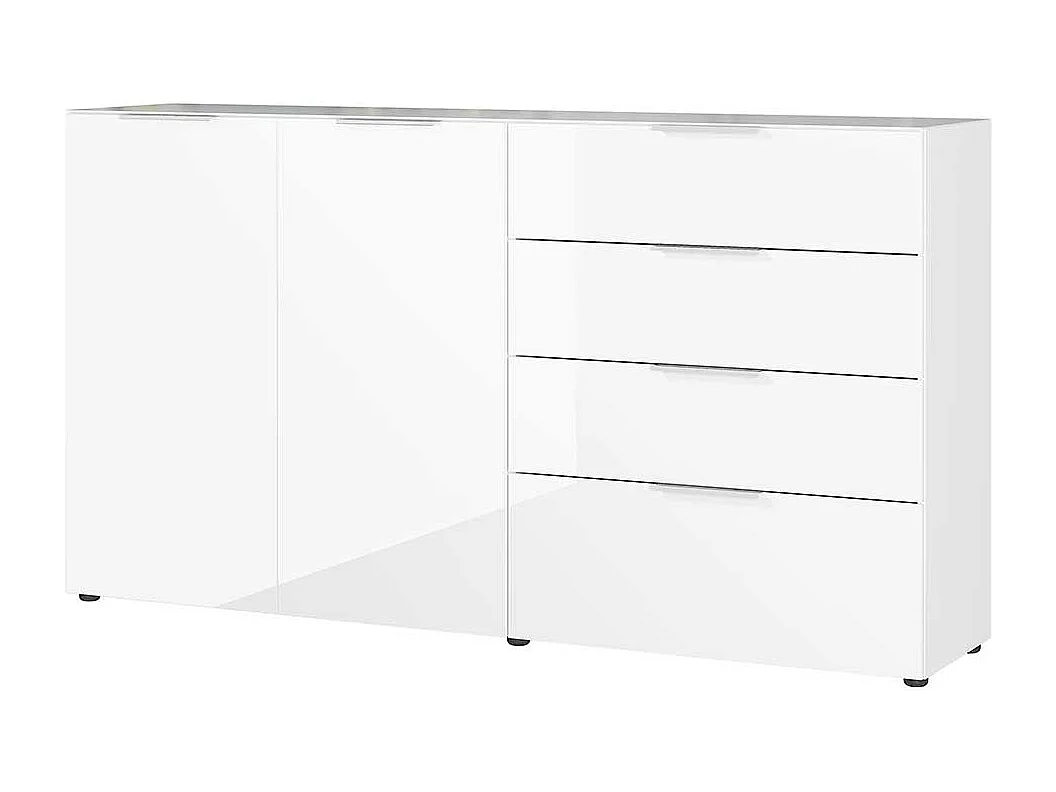 Sideboard in Weiß Glas beschichtet Made in Germany