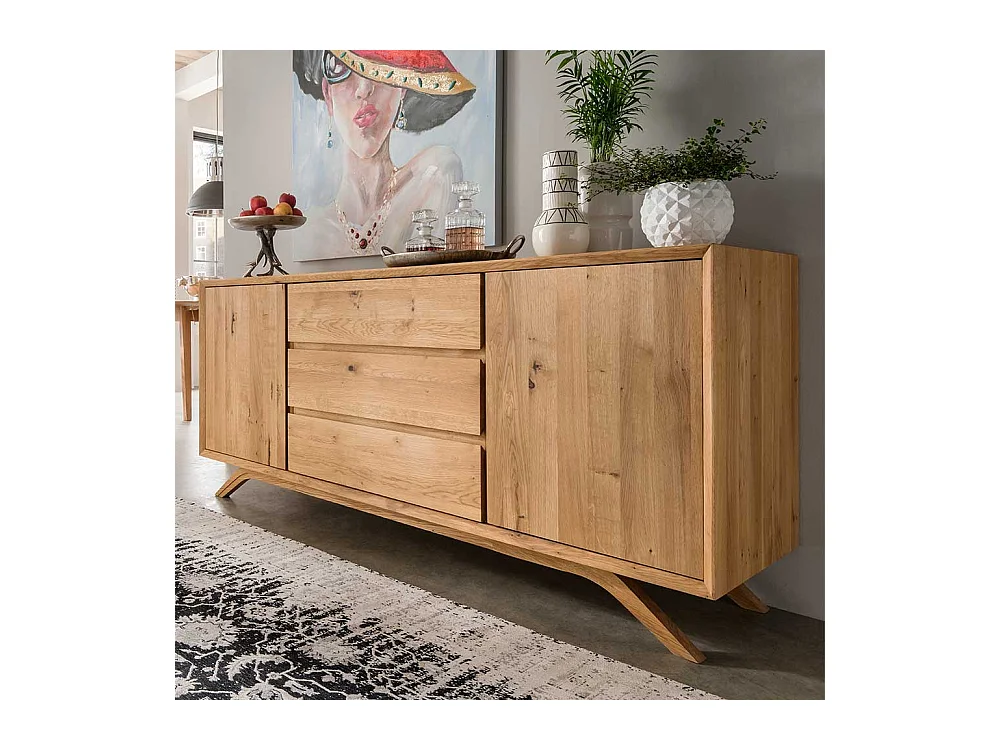 Esszimmersideboard Vollholz - Wildeiche geölt 180 cm breit