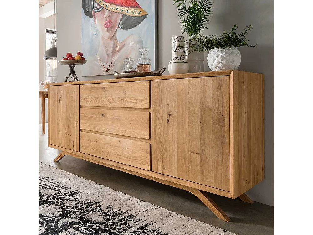Esszimmersideboard Vollholz - Wildeiche geölt 180 cm breit