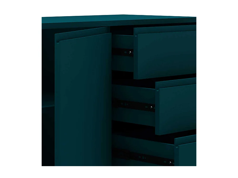 Wohnzimmerkommode in Petrol und Goldfarben 150 cm breit