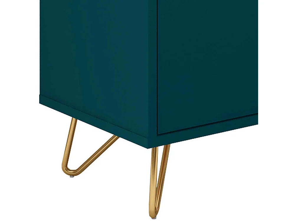 Wohnzimmerkommode in Petrol und Goldfarben 150 cm breit