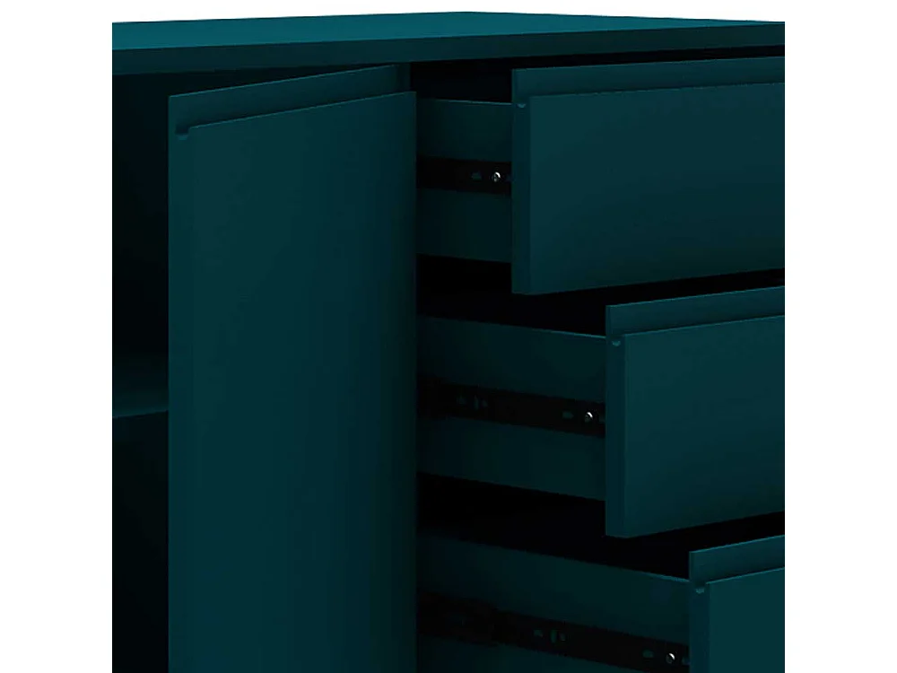 Wohnzimmerkommode in Petrol und Goldfarben 150 cm breit