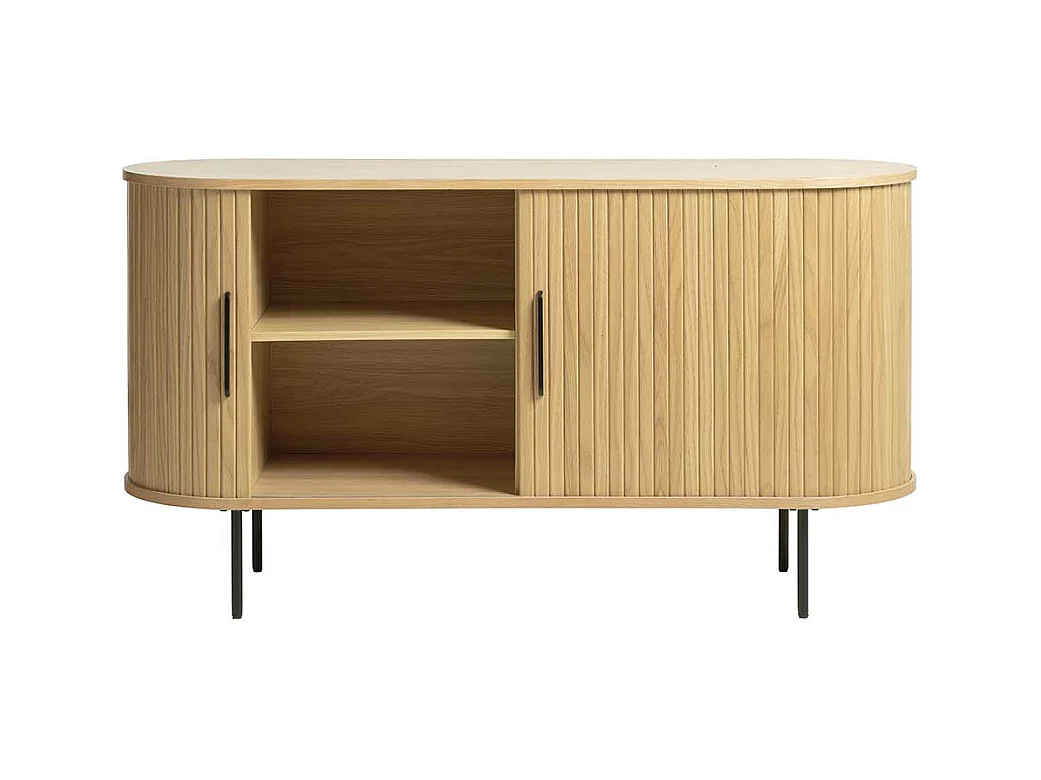 Schiebetüren Sideboard im Skandi Design Vierfußgestell aus Metall