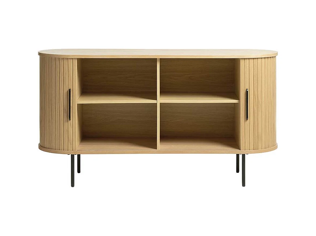 Schiebetüren Sideboard im Skandi Design Vierfußgestell aus Metall