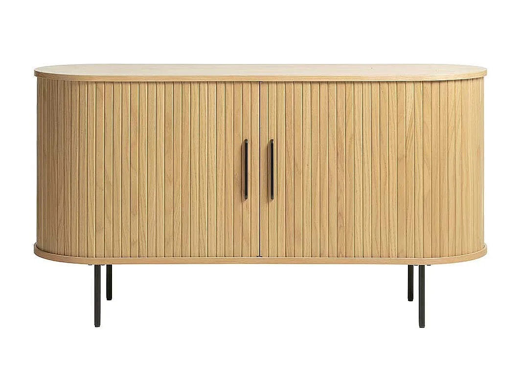 Schiebetüren Sideboard im Skandi Design Vierfußgestell aus Metall