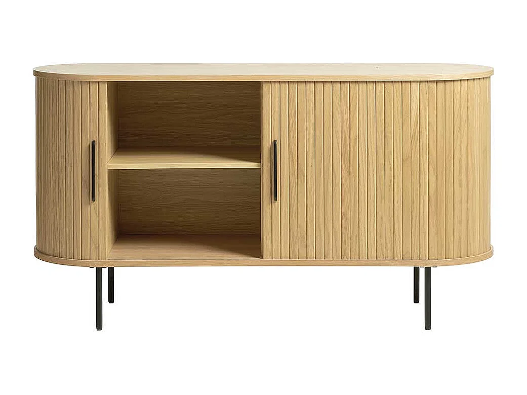 Schiebetüren Sideboard im Skandi Design Vierfußgestell aus Metall