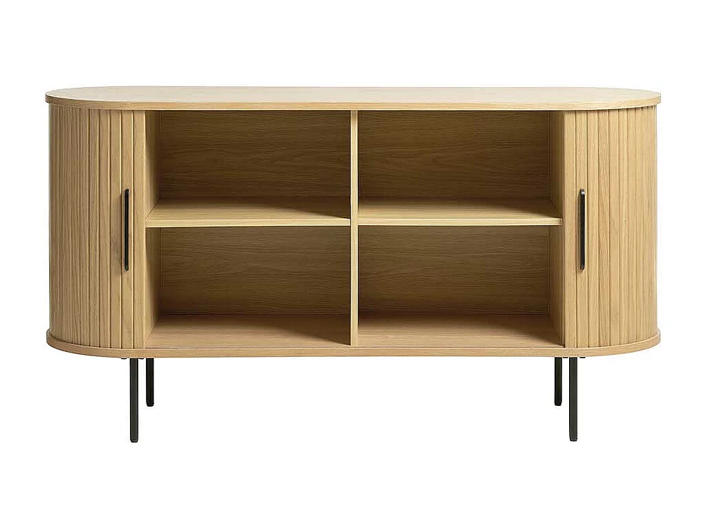 Schiebetüren Sideboard im Skandi Design Vierfußgestell aus Metall