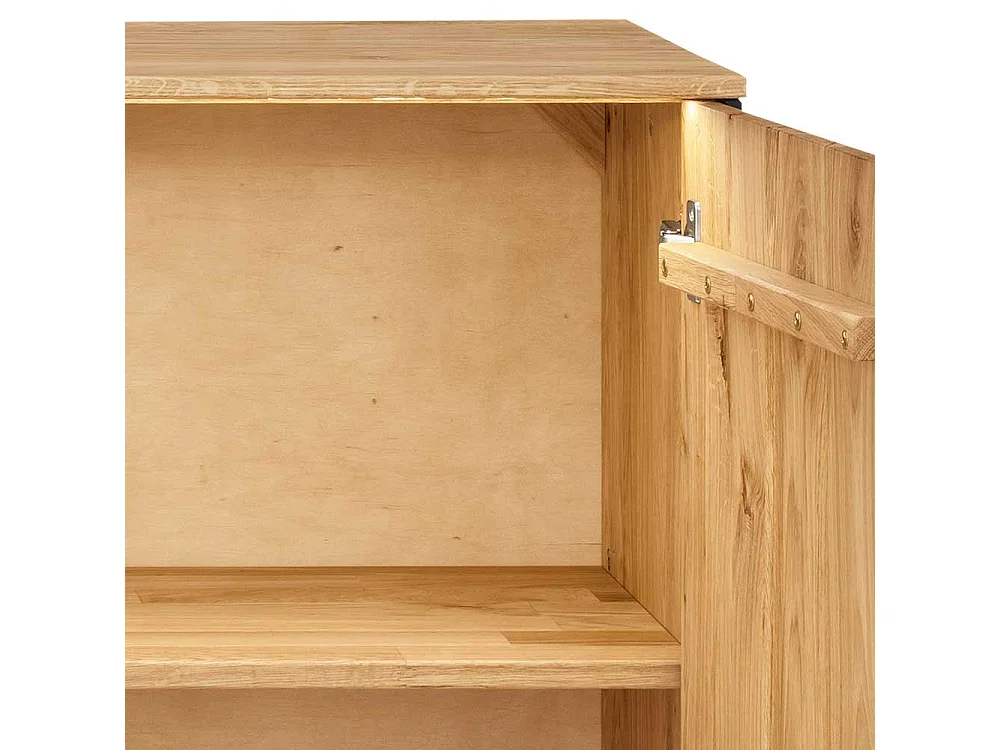 Wildeiche Sideboard aus Massivholz drei Schubladen und zwei Türen