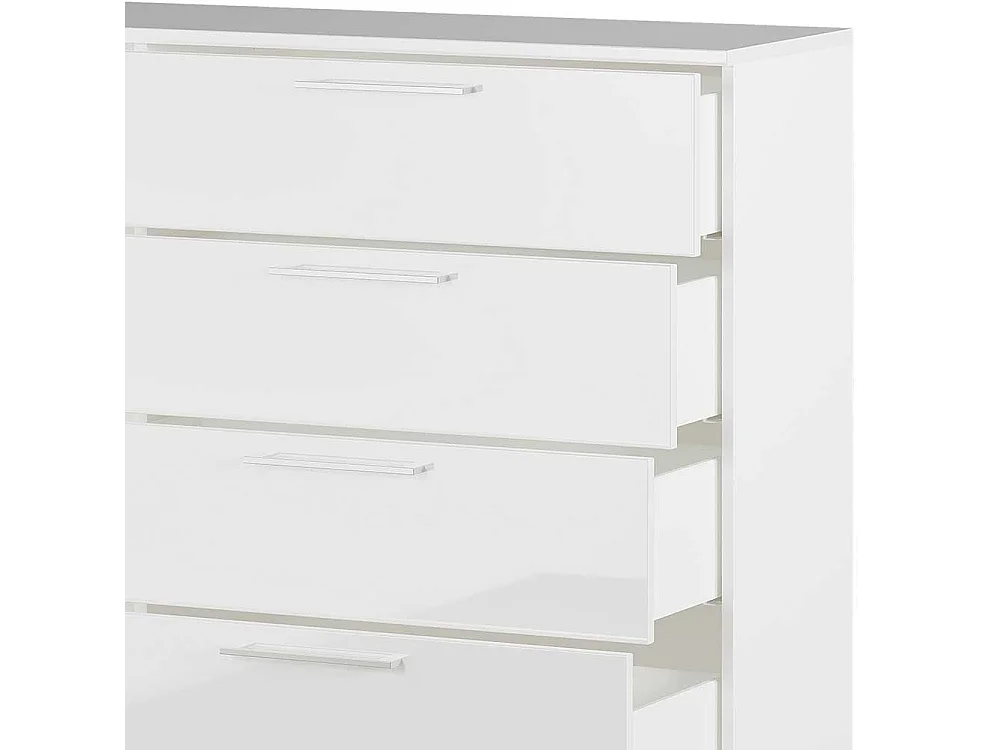Esszimmerkommode in Weiß Hochglanz Metallgriffen