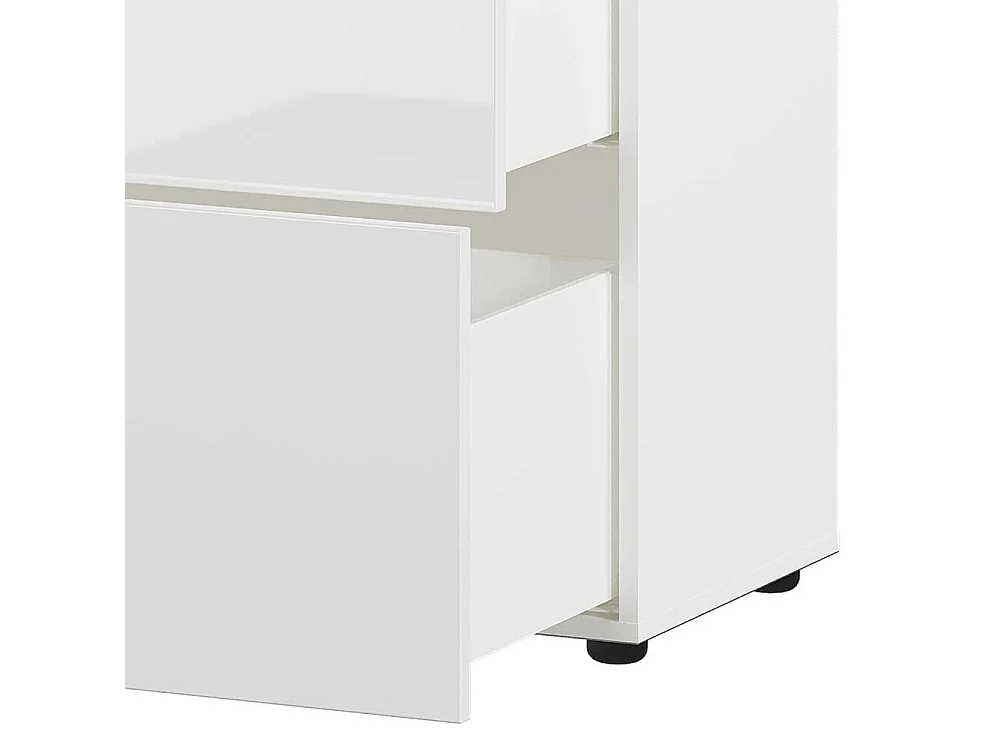 Esszimmerkommode in Weiß Hochglanz Metallgriffen