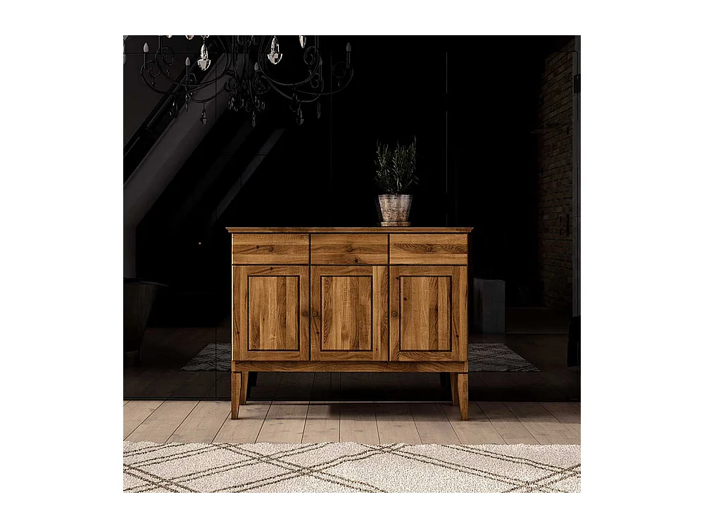 Wohnzimmer Sideboard aus Wildeiche Massivholz Landhaus
