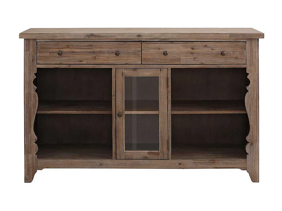 Esszimmersideboard in Akazie White Wash massiv Vintage Design