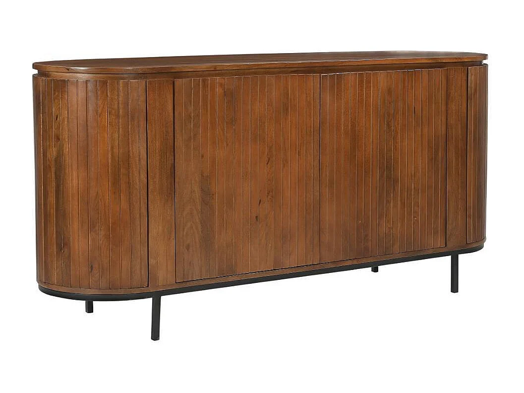 Esszimmersideboard Massivholzkommode 4 türig in ovaler Form