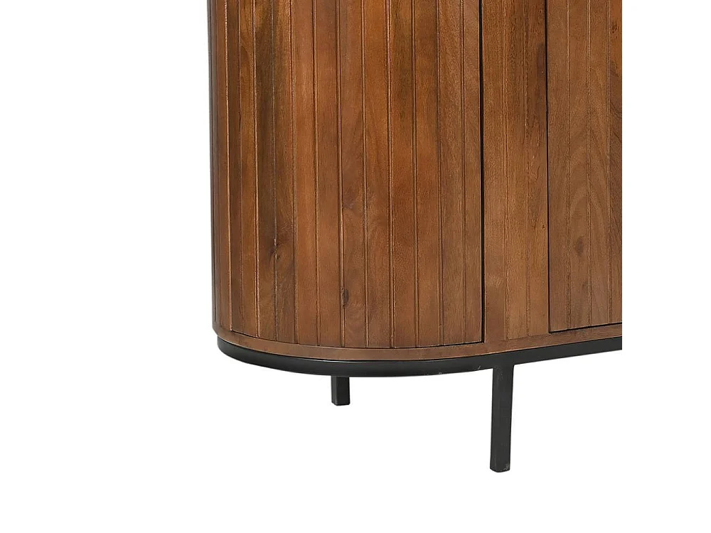 Esszimmersideboard Massivholzkommode 4 türig in ovaler Form