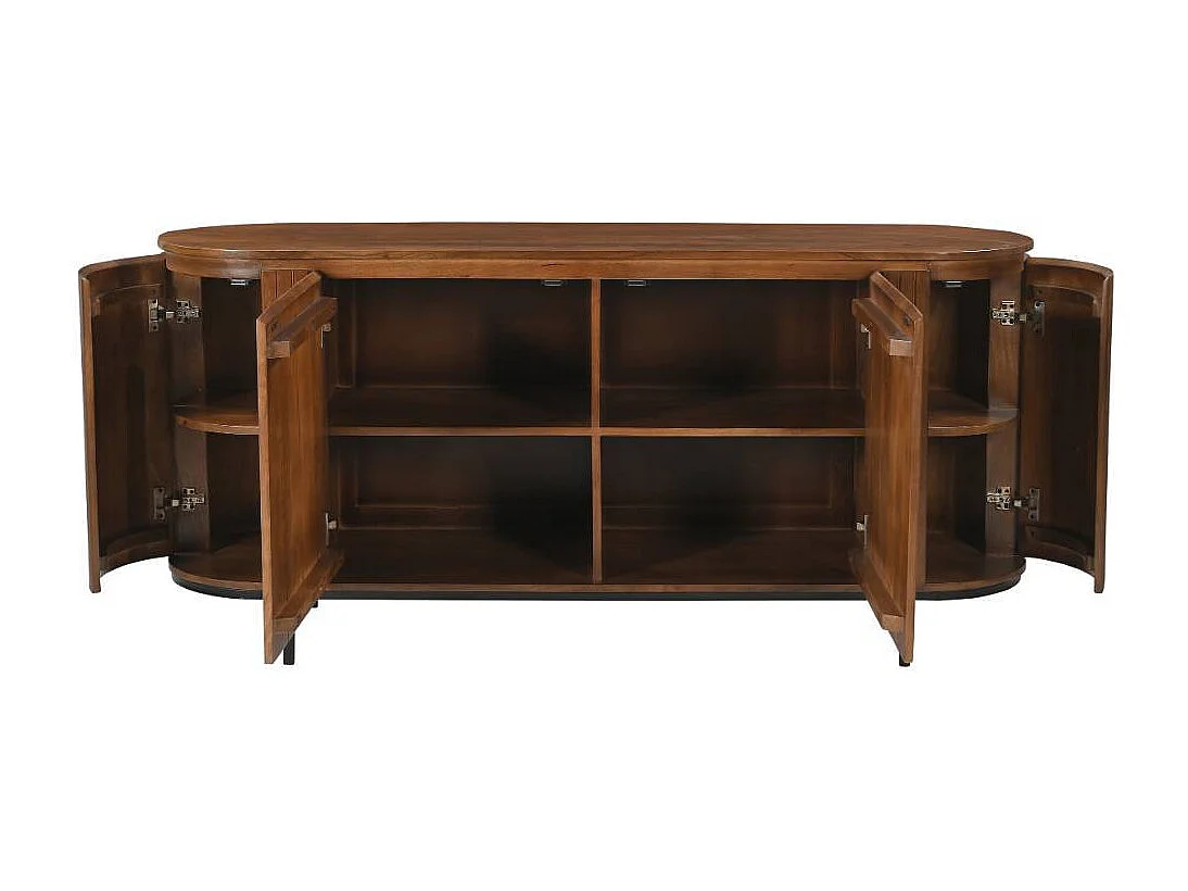 Esszimmersideboard Massivholzkommode 4 türig in ovaler Form