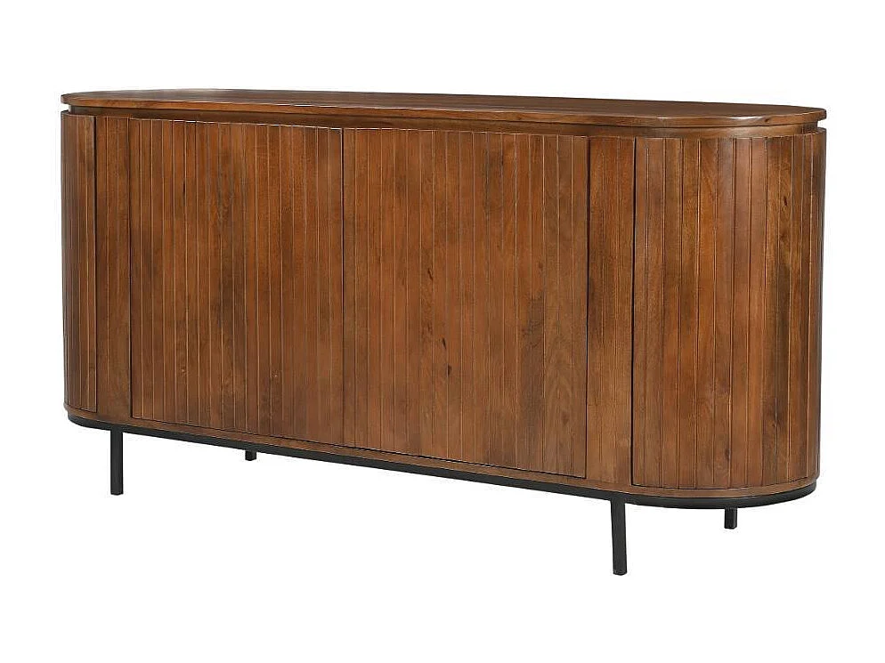 Esszimmersideboard Massivholzkommode 4 türig in ovaler Form