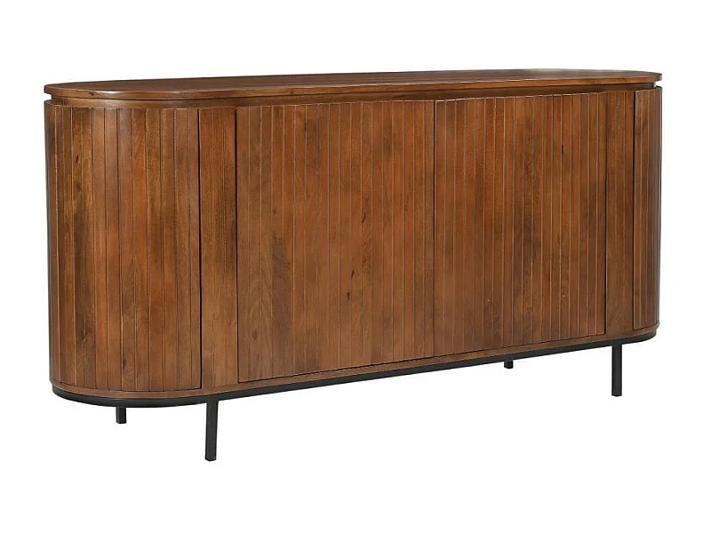 Esszimmersideboard Massivholzkommode 4 türig in ovaler Form