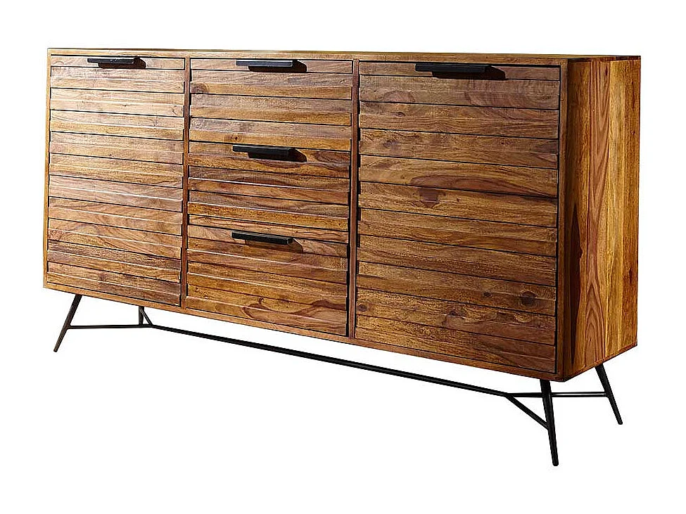 Loft Design Sideboard aus Sheesham Massivholz und Eisen 160 cm breit