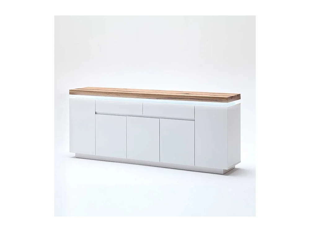 Sideboard in Weiß mit Wildeiche massiv