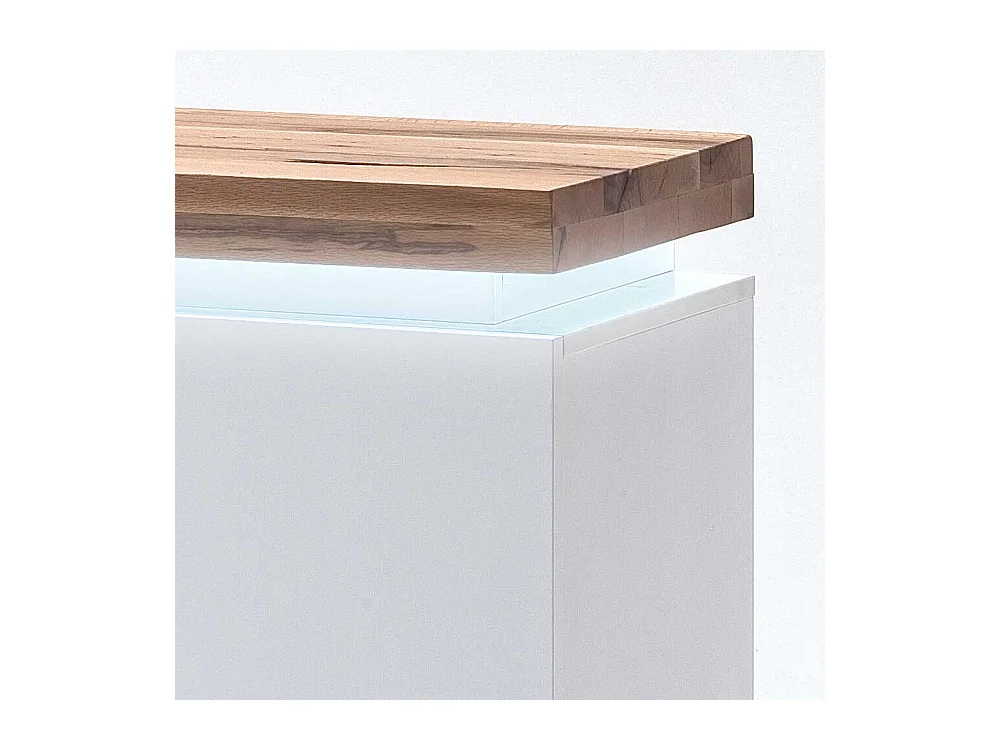 Sideboard in Weiß mit Wildeiche massiv