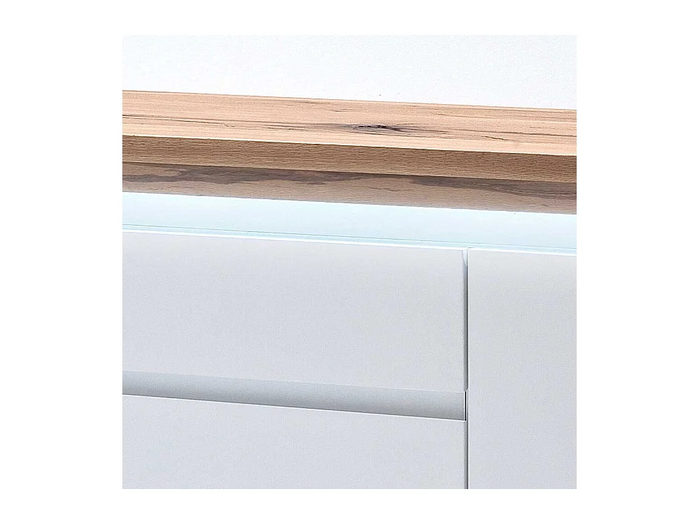 Sideboard in Weiß mit Wildeiche massiv