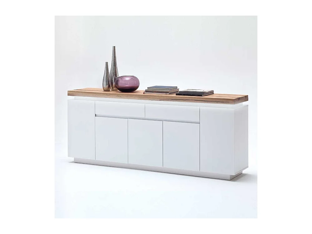 Sideboard in Weiß mit Wildeiche massiv