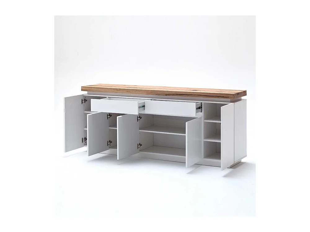 Sideboard in Weiß mit Wildeiche massiv
