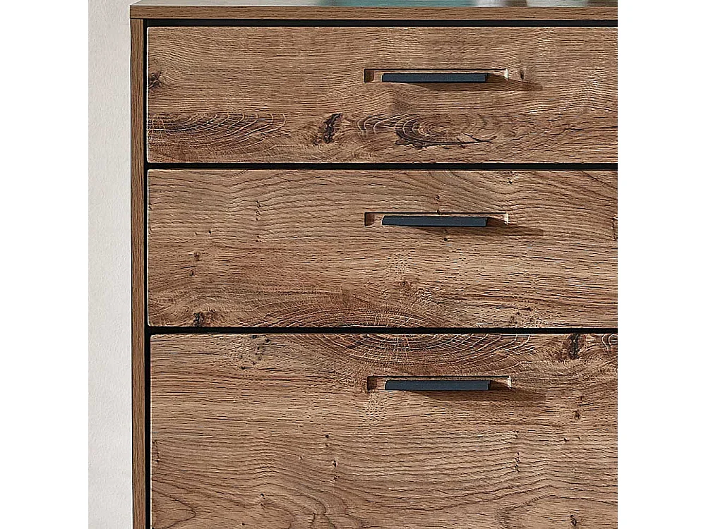 Design Sideboard in Eiche dunkel Optik 175 cm breit