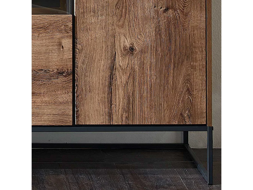 Design Sideboard in Eiche dunkel Optik 175 cm breit