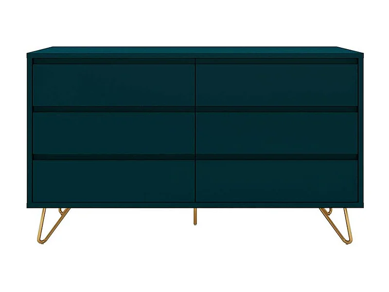 Esszimmersideboard in Dunkelblau und Gold Skandi Design