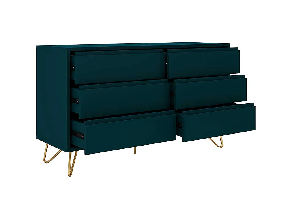 Esszimmersideboard in Dunkelblau und Gold Skandi Design
