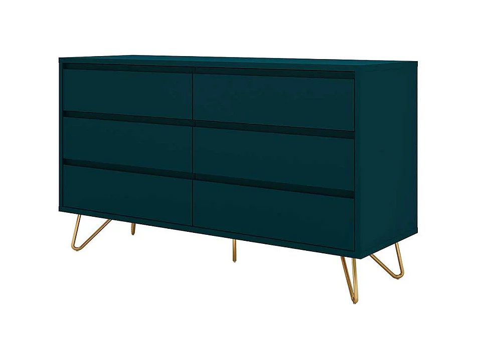 Esszimmersideboard in Dunkelblau und Gold Skandi Design