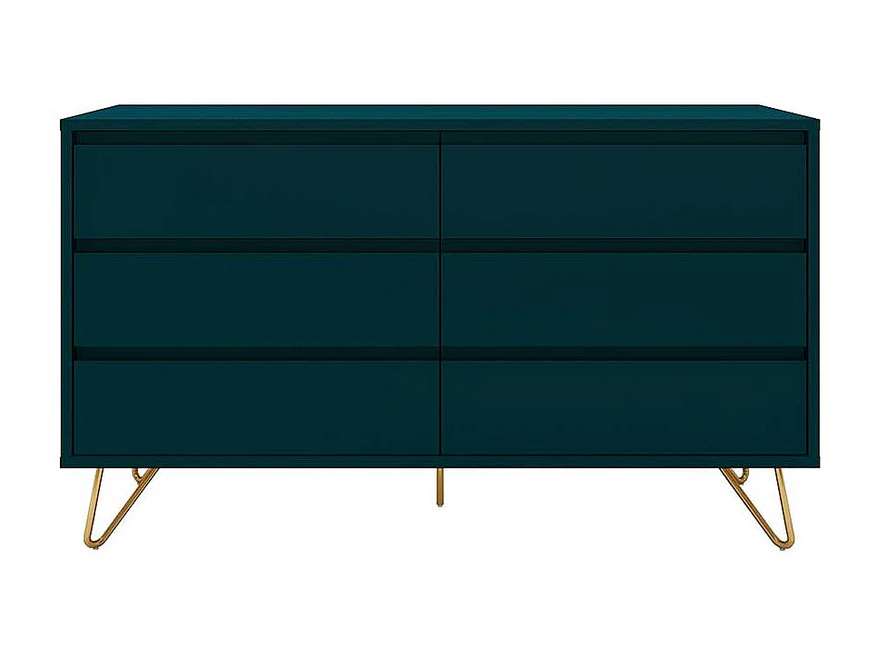 Esszimmersideboard in Dunkelblau und Gold Skandi Design